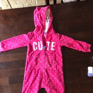 Carters hooded fleece jumpsuit—NWOT